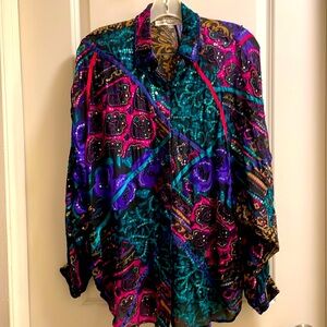 Vintage Judith Ann Creations Silk Blouse